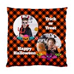 Personalized Photo Halloween Checked Pattern Standard Cushion Case Standard Cushion Case (One Side) Front