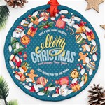 Personalized Merry Christmas Photo Round Filigree Ornament Round Filigree Ornament (Two Sides) Front