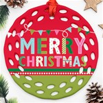 Personalized Merry Christmas Photo Round Filigree Ornament Round Filigree Ornament (Two Sides) Front