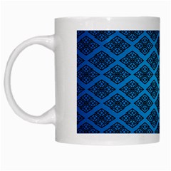 Pattern Texture Geometric Blue White Mug