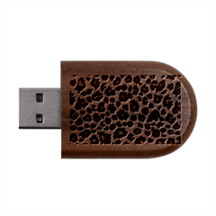 Jaguar Skin Texture, Jaguar Wool Texture, Yellow Wood Oval Usb Flash Drive