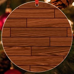Seamless Wooden Planks Brown Wooden Background Uv Print Acrylic Ornament Round