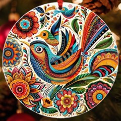 Madhubani Art A Uv Print Acrylic Ornament Round