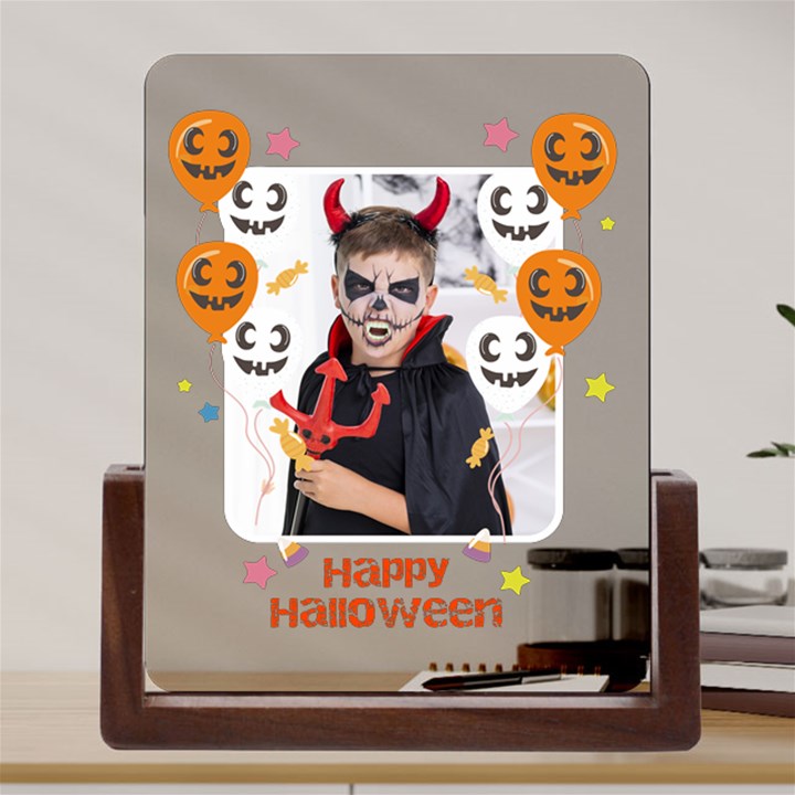 Personalized Photo Pumpkin Balloon Acrylic UV Print 6  Tabletop Frame Acrylic UV Print 6  Tabletop Frame (U-Shape)