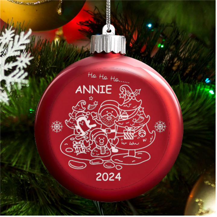 Personalized Christmas Any Text Name Led Glass Round Ornament LED Glass Round Ornament