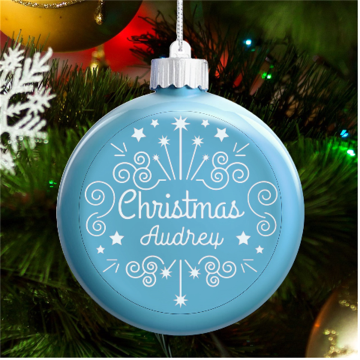 Personalized Christmas Any Text Name Led Glass Round Ornament LED Glass Round Ornament
