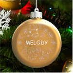 Personalized Christmas Any Text Name Led Glass Round Ornament LED Glass Round Ornament Front