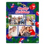 Personalized Christmas Photo Name Any Text Two Sides Premium Plush Fleece Blanket Two Sides Premium Plush Fleece Blanket (Large) 80 x60  Blanket Front