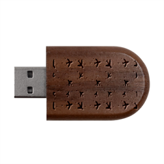 Cute Airplanes Planes Wood Oval Usb Flash Drive