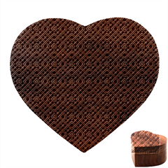 Red Diagonal Plaids Heart Wood Jewelry Box
