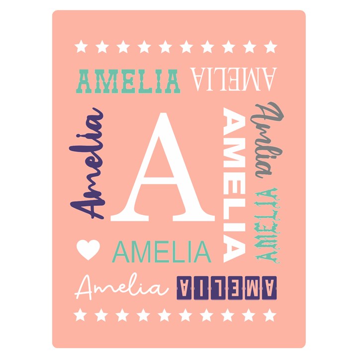 Personalized Name Two Sides Premium Plush Fleece Blanket (Baby Size)