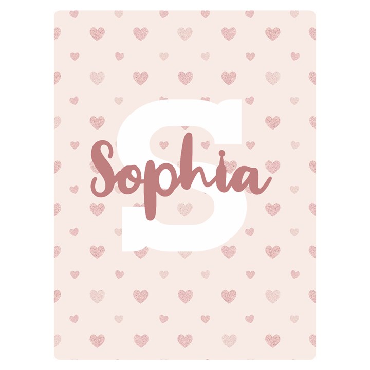 Personalized Name Monogram Heart Love Pink Two Sides Premium Plush Fleece Blanket (Baby Size)