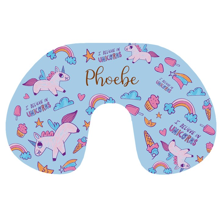Personalized Name Any Text Unicorn Travel Neck Pillow Travel Neck Pillow