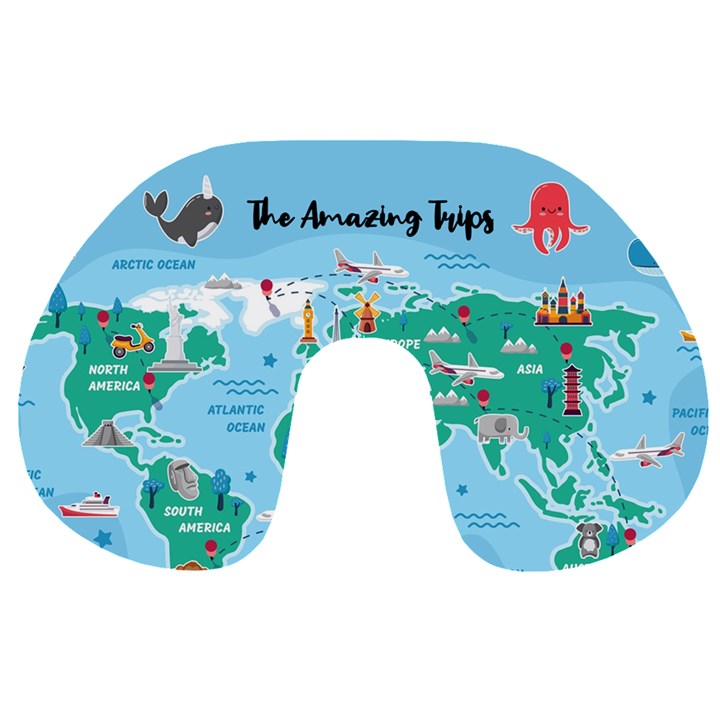 Personalized Name Any Text Map Travel Neck Pillow Travel Neck Pillow