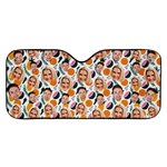 Personalized Couple Many Faces Pineapple Hawaii Car Windshield Sunshade Car Windshield Sunshade Front