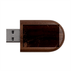 Abstract Feathers Wood Oval Usb Flash Drive
