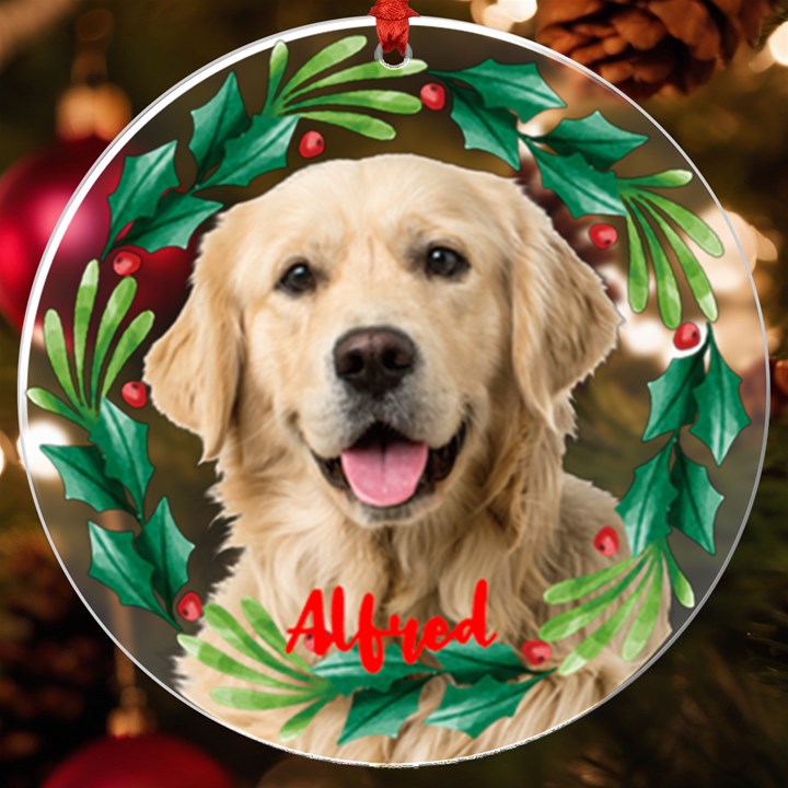 Personalized Any Text Pet Face Cut UV Print Acrylic Ornament UV Print Acrylic Ornament Round