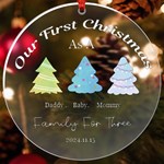 Personalized Any Text Family Xmas UV Print Acrylic Ornament UV Print Acrylic Ornament Round Front