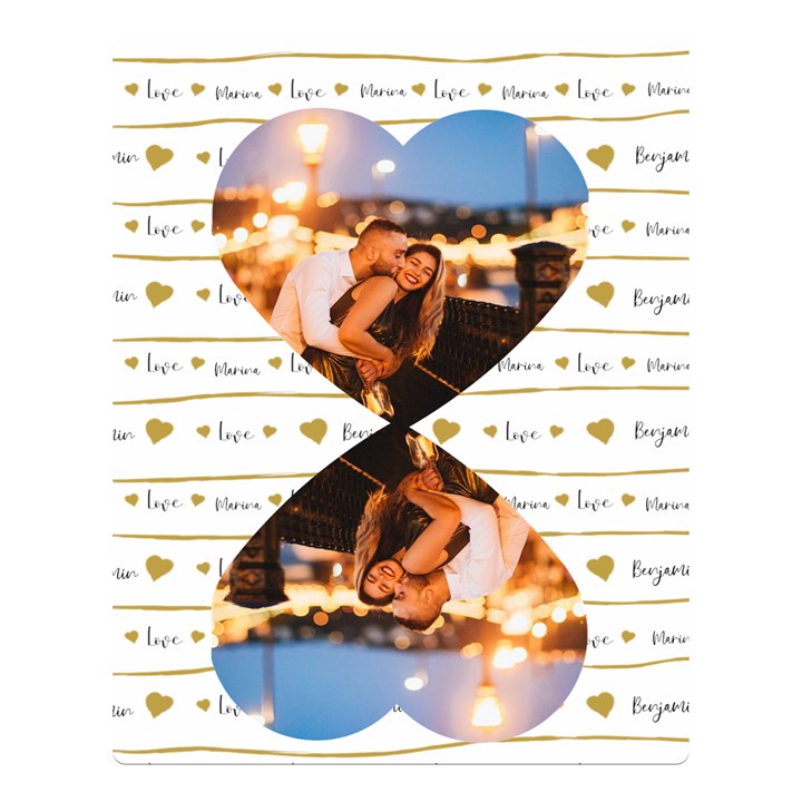 Personalized Photo Name Valentine s Day Two Sides Premium Plush Fleece Blanket Two Sides Premium Plush Fleece Blanket (Large)
