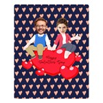 Personalized Face Cut Photo Valentine s Day Two Sides Premium Plush Fleece Blanket Two Sides Premium Plush Fleece Blanket (Large) 80 x60  Blanket Back