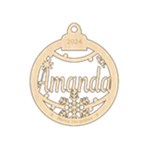 Personalized Big Name Snowflakes Xmas Bubble Wood Ornament Wood Ornament Front