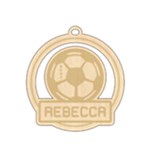 Personalized Sport Soccer Wood Ornament Front