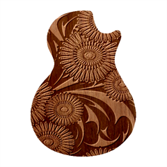 Modern Flowers Vector Seamless Pattern Guitar Shape Wood Guitar Pick Holder Case And Picks Set