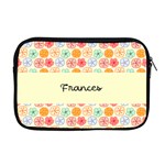 Personalized Name Any Text Round Flower Apple MacBook Pro 17  Zipper Case Front