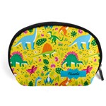 Personalized Dinosaur Illustration Name Any Text Accessory Pouch (Large) Front