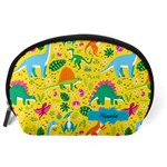 Personalized Dinosaur Illustration Name Any Text Accessory Pouch (Large) Back