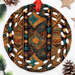 Tribal Chic Round Filigree Ornament (two Sides)