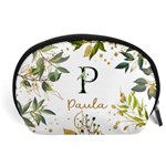 Personalized Floral Ornament Name Any Text Accessory Pouch (Large) Front