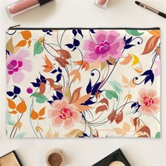 Abstract Floral Background Cosmetic Bag (xxxl)