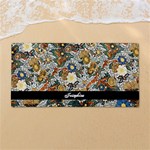 Custom Embroidery Style Floral Any Text Name 54 X27  Super Absorbent Beach Towel	 Front