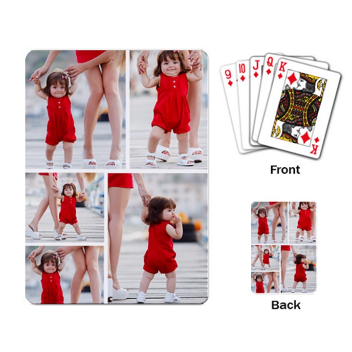 3 Photo Collage White Playing Cards Single Design (Rectangle)