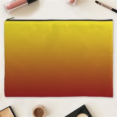 Electric Yellow To Burgundy Red Linear Gradient Cosmetic Bag (xxxl)