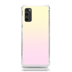 Cream Yellow To Pink Lace Linear Gradient Samsung Galaxy S20 6 2 Inch Tpu Uv Case