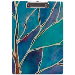 Aqua Batik, Abstract, Colorful A4 Acrylic Clipboard