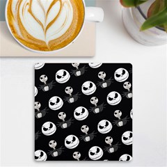 Jack Print, White, Before, Plain, Black, Simple, Christmas Uv Print Square Tile Coaster 