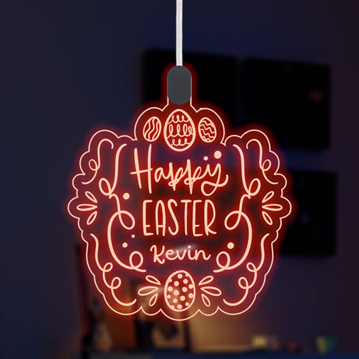 Custom Happy Easter Day Name Any Text LED Acrylic Ornament