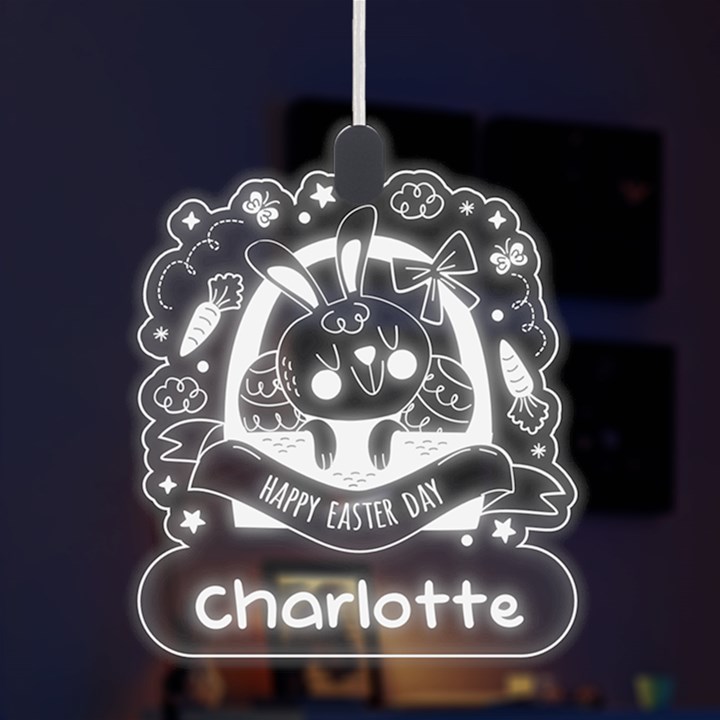 Custom Happy Easter Day Name Any Text LED Acrylic Ornament