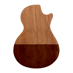 Coral Pink To Burgundy Red Linear Gradient Guitar Shape Wood Guitar Pick Holder Case And Picks Set