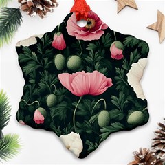 Poppy Flower Plant Petals Bloom Ornament (snowflake)