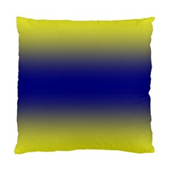Electric Yellow To Navy Blue Bilinear Gradient Standard Cushion Case (one Side)
