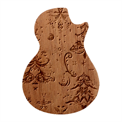 Christmas Tree Snow Guitar Shape Wood Guitar Pick Holder Case And Picks Set