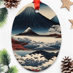 Hokusai Moutains Japan Ornament (oval)