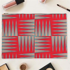 Zigzag Pattern Chevron Red Cosmetic Bag (xxl)
