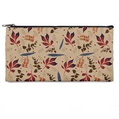 Leaves Pattern Teal Seamless Fall Pencil Cases