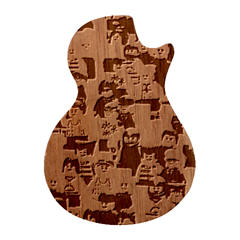 Lego People, Games Guitar Shape Wood Guitar Pick Holder Case And Picks Set