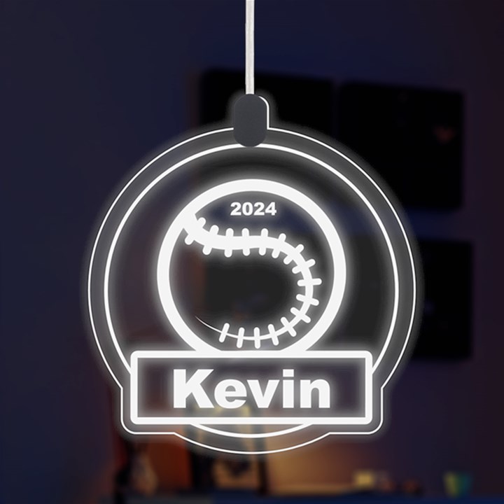 Personalized Sport Theme Baseball LED Acrylic Ornament